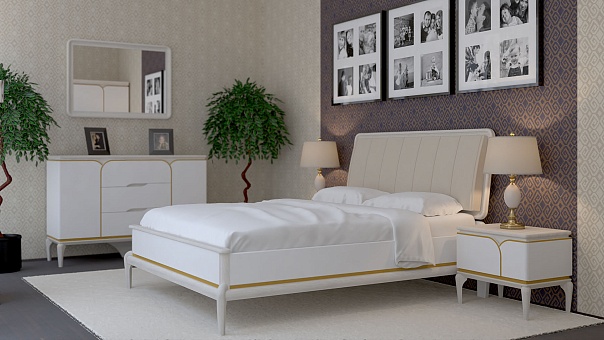 Набор мебели для спальни Алеко 1 (цвет айвори+жемчужный дуб+ЗП)