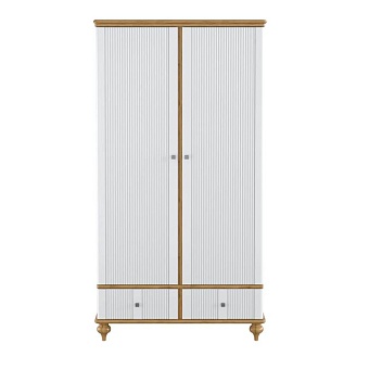 Шкаф для одежды Рандеву-22 (Белый лак + антик №24)