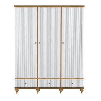 Шкаф для одежды Рандеву-33 (Белый лак + антик №24)
