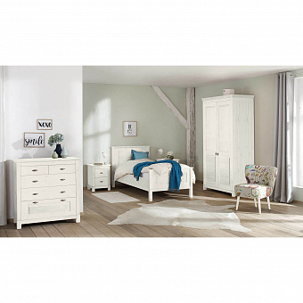 Набор мебели для спальни Рауна 2 (90х200) Белый воск
