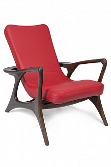 Кресло Лира Комфорт плюс с  мягкой сидушкой из натуральной кожи массив дуба