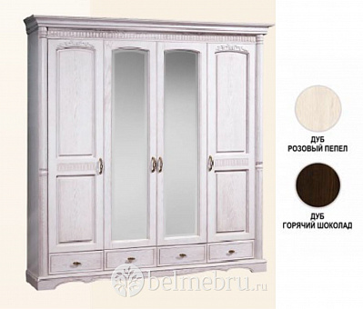 Шкаф для одежды 4-х дверный с зеркалом Паола БМ-2164